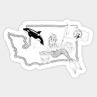 Washington Mermaid Sticker